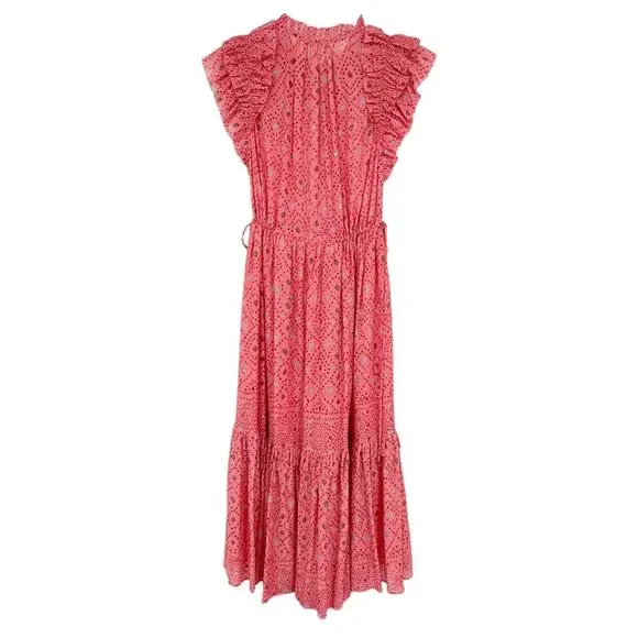 ULLA JOHNSON Linnea Dress in Hibiscus 0 - Picture 5 of 9